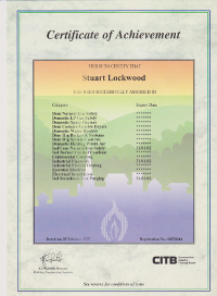 Certificate of Achievment in Plumbing